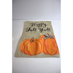 Happy Fall Yall Pumpkin Burlap Table Runner Autumn Seasonal Decor